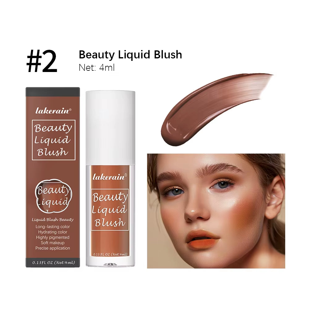 Beauty Liquid Blush Velvet Matte Blusher Face Pigment Lasting Waterproof Natural Cream Cheek Tint Orange Peach Maquiagem 4Ml