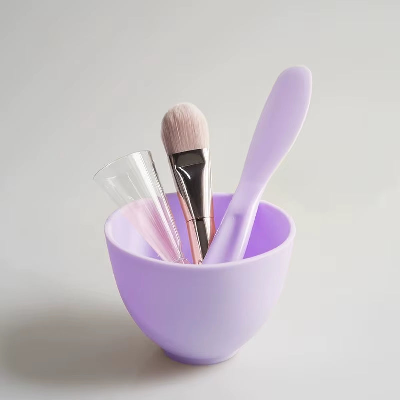 3/4Pcs Face Mask Brush Set Reusable Mask Mixing Bowl Facial Applicator Spatula Stirring Soft Fan Facial Brushes Makeup Supplies