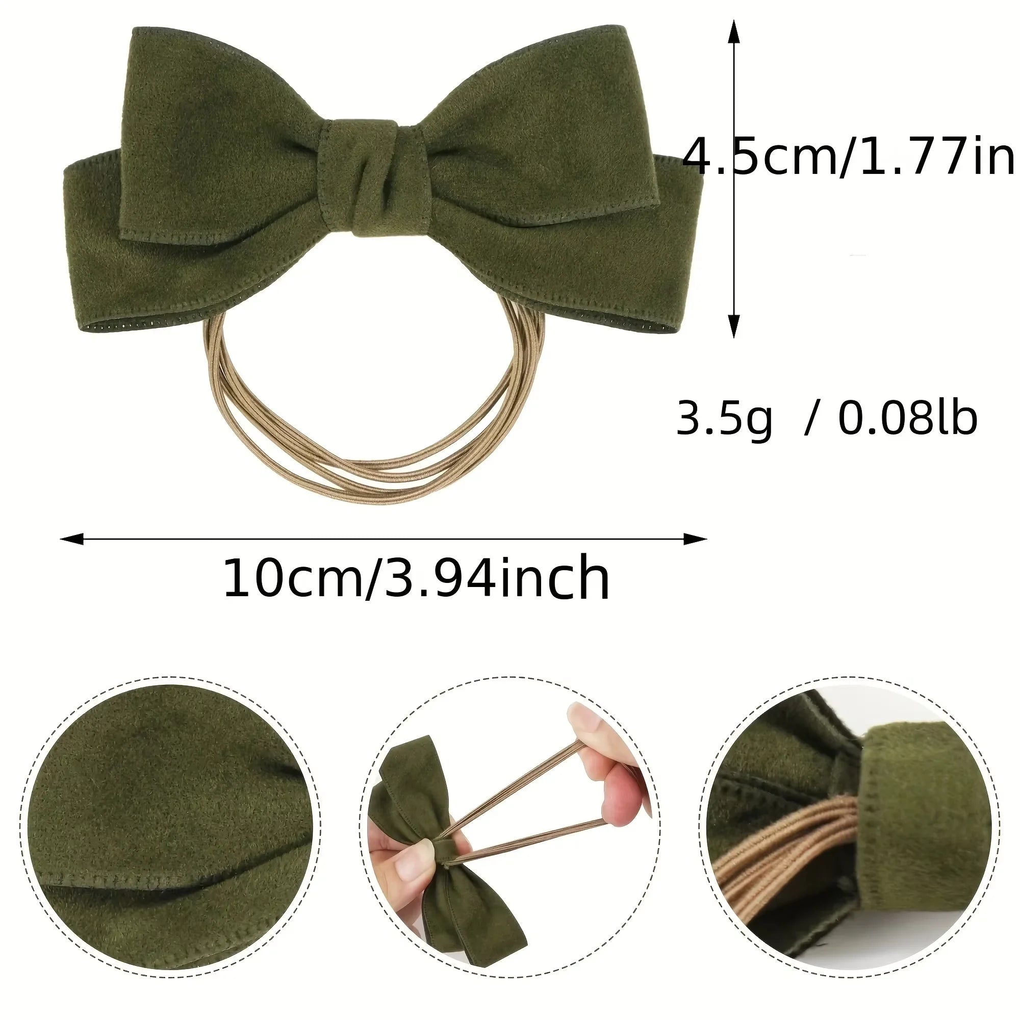 10/20Pcs/Set New Fashion Autumn Winter 4Inch Bow Flocking Hair Ring Elastic Hair Bands for Women Girls Hair Accessories Headwear