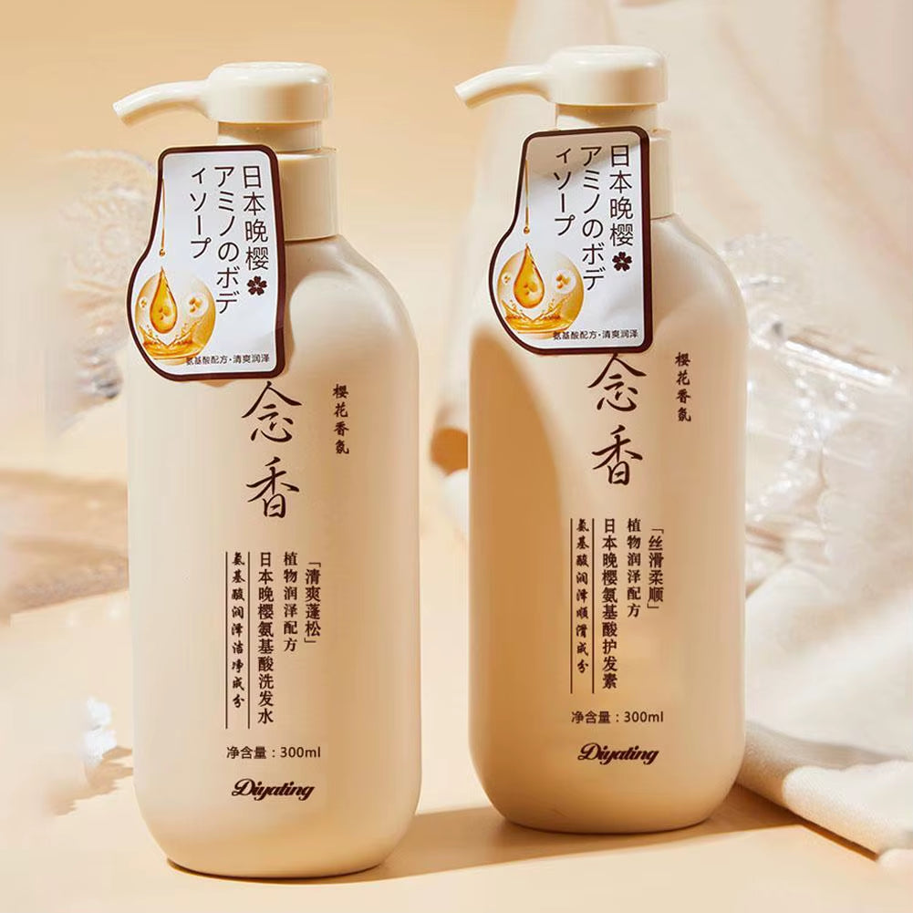300ML Japanese Shampoo and Conditioner & Body Wash, Amino Acid Fragrant Japanese Shampoo, Japan Evening Shampoo Hair Care