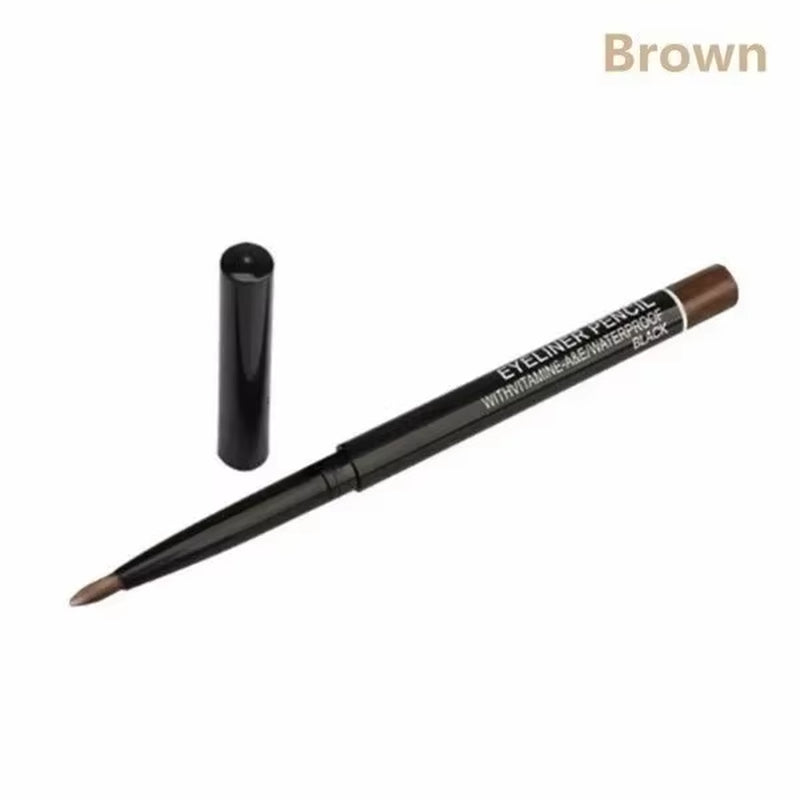 3Pcs Late-Model Women'S Makeup Rotary Retractable Eyeliner Pencil Waterproof Eye Liner Pen Black and Brown Eyebrow Pencil
