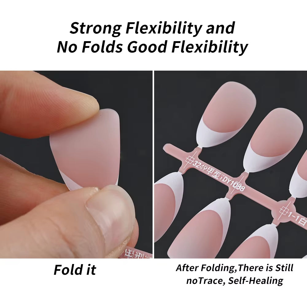 150Pcs Nude Pink Fake Nails Need Adhesive Glue Glitter Press on Nails Women Wearable Nail Art Stickers Full Finished False Nail