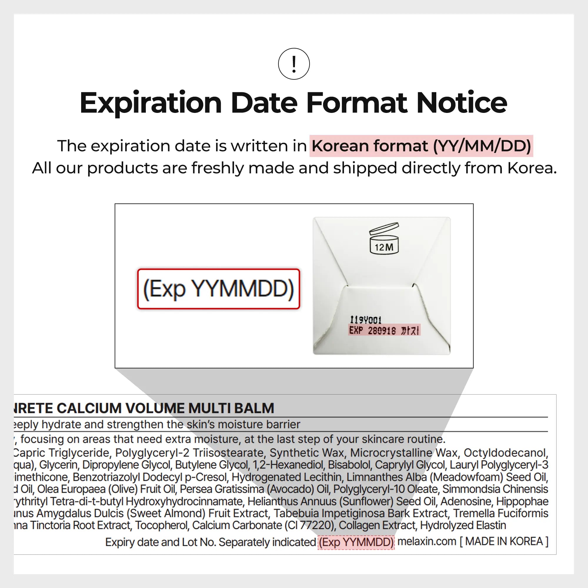 [Dr.Melaxin Official] Cemenrete Calcium Multi Balm Eye Care Routine Korean Skin Care Anti-Aging Cosmetics Eye Care Eye Stick 9G