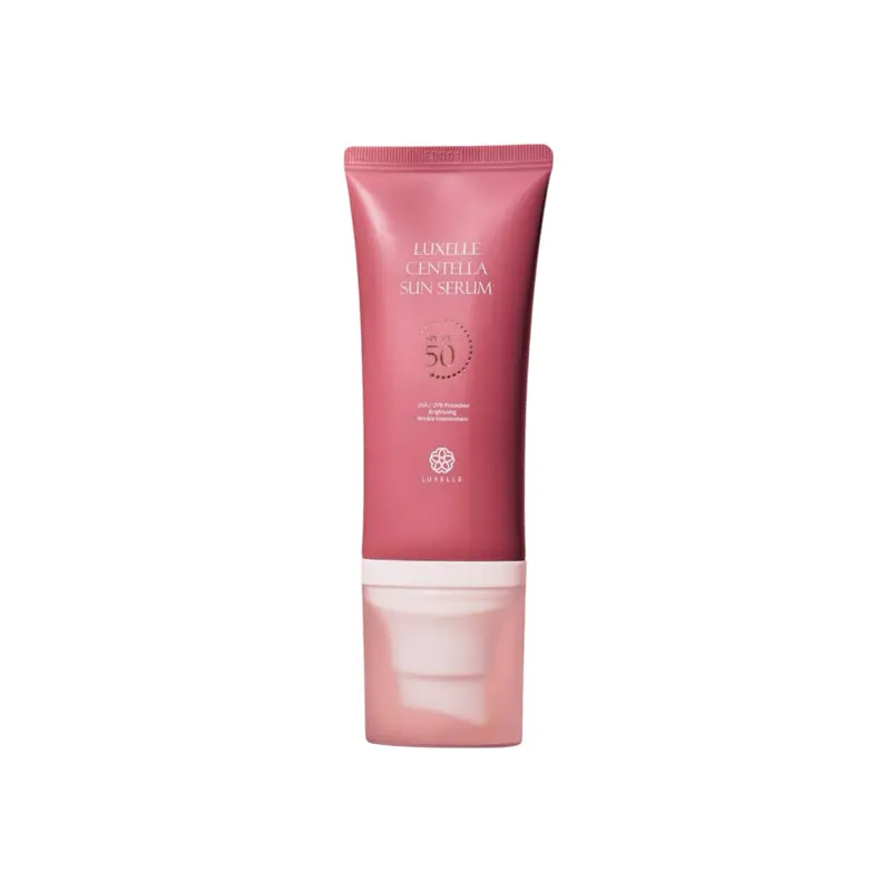 LUXELLE Centella Sun Serum SPF 50 PA++++ - Lightweight, Non-Greasy Sunscreen with Centella Asiatica, Niacinamide & Hyaluronic Acid for All Skin Types - 50Ml