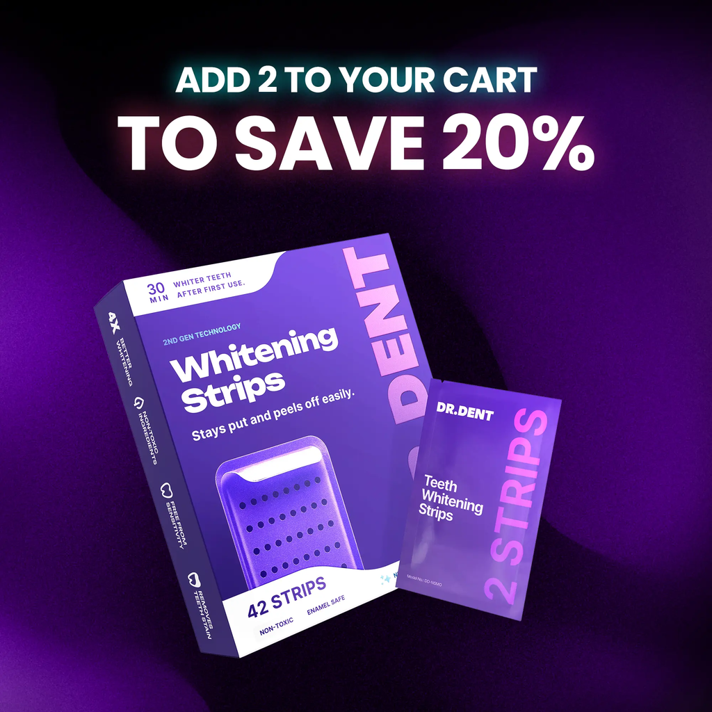 DRDENT Purple Teeth Whitening Strips - 7/21 Whitening Sessions - Safe for Enamel - Non Sensitive Teeth Whitening - Peroxide-Free
