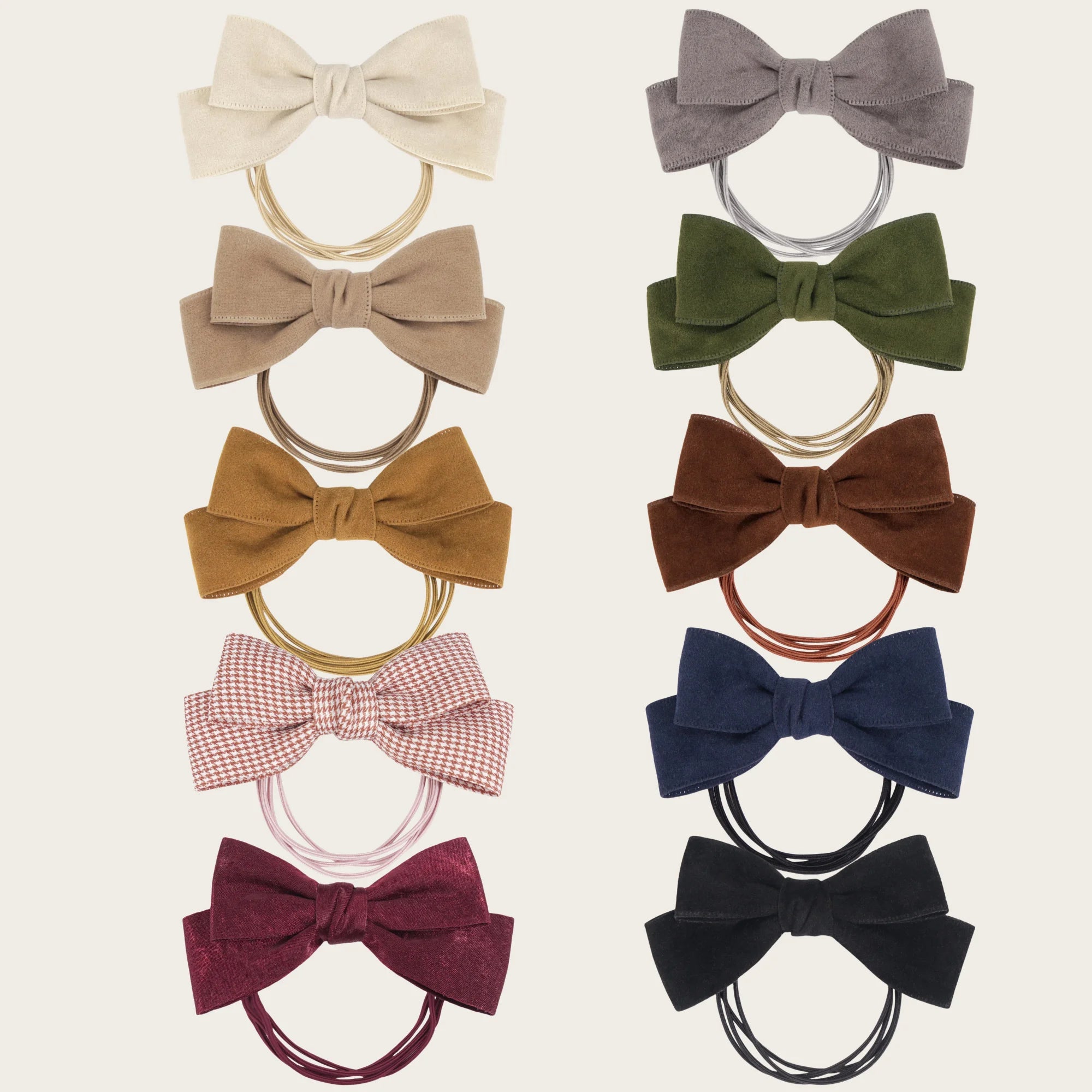 10/20Pcs/Set New Fashion Autumn Winter 4Inch Bow Flocking Hair Ring Elastic Hair Bands for Women Girls Hair Accessories Headwear