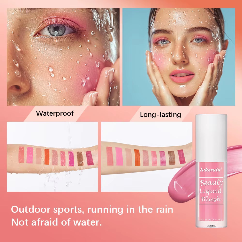 Beauty Liquid Blush Velvet Matte Blusher Face Pigment Lasting Waterproof Natural Cream Cheek Tint Orange Peach Maquiagem 4Ml
