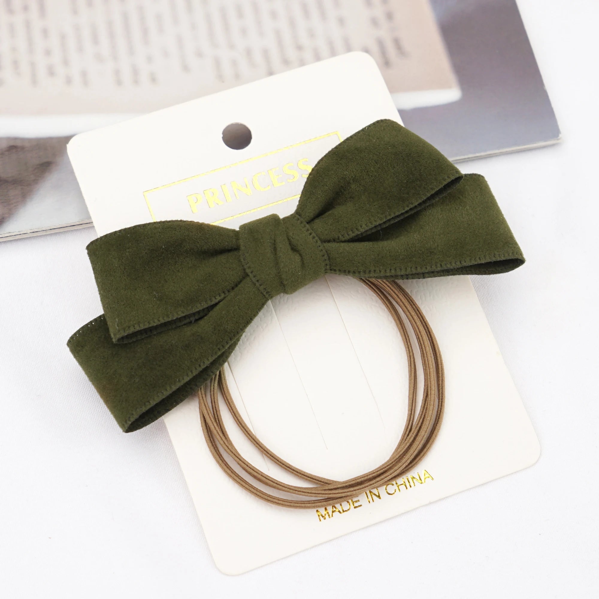 10/20Pcs/Set New Fashion Autumn Winter 4Inch Bow Flocking Hair Ring Elastic Hair Bands for Women Girls Hair Accessories Headwear