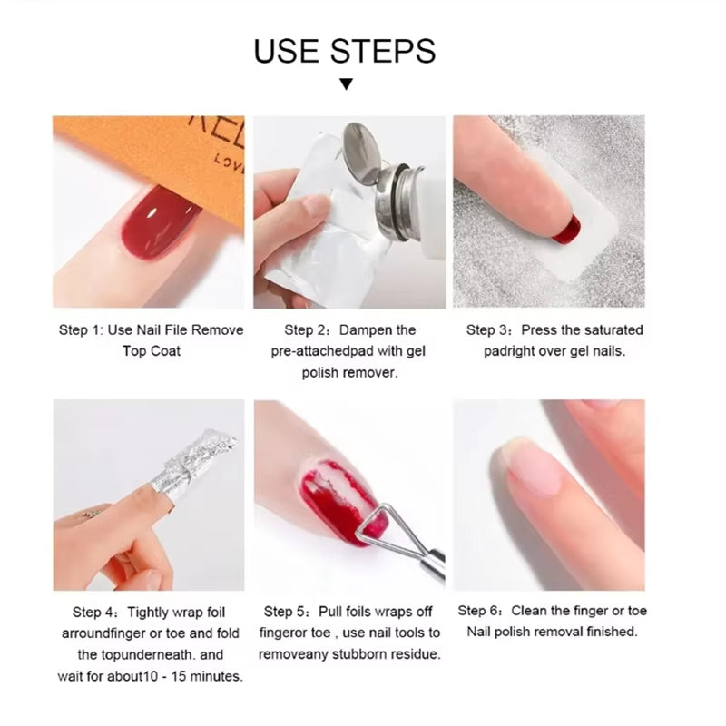 100Pcs Bag Aluminum Foil Nail Polish Immersion Nail Polish Nail Removal Wrap Nail Towel Gel Nail Polish Remover Nail Polish Tool