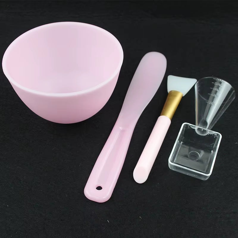 3/4Pcs Face Mask Brush Set Reusable Mask Mixing Bowl Facial Applicator Spatula Stirring Soft Fan Facial Brushes Makeup Supplies